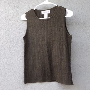 Jones Wear Green Silk/Wool Sleeveless Top - M